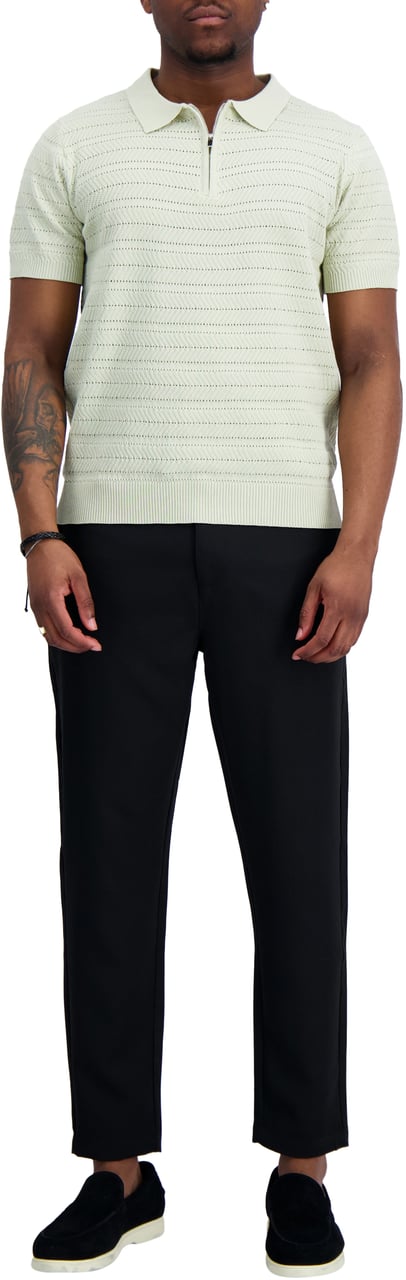 Black Bananas TEXTURED ZIP POLO Grijs