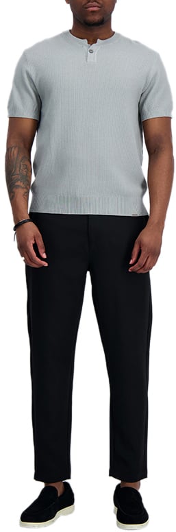 Black Bananas WAFLE KNIT HENLEY Grijs