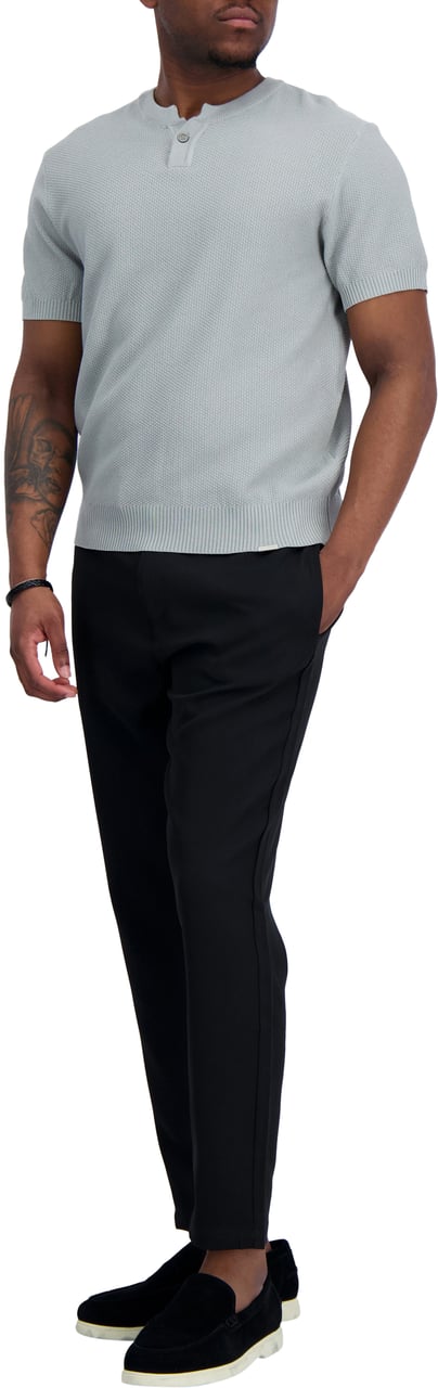 Black Bananas WAFLE KNIT HENLEY Grijs