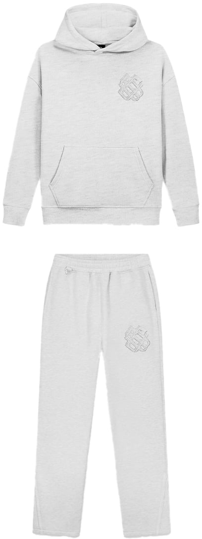 Black Bananas RIPPED MONOGRAM SWEATSUIT Lichtgrijs