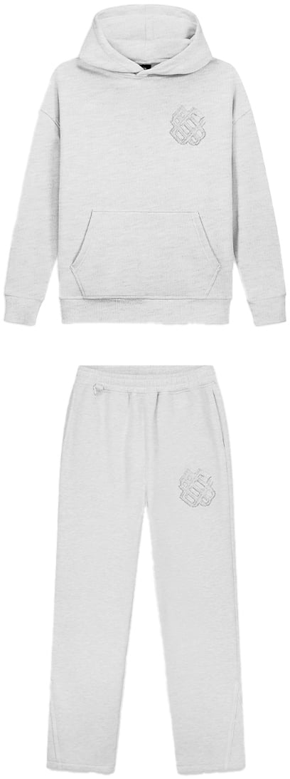Black Bananas RIPPED MONOGRAM SWEATSUIT Lichtgrijs