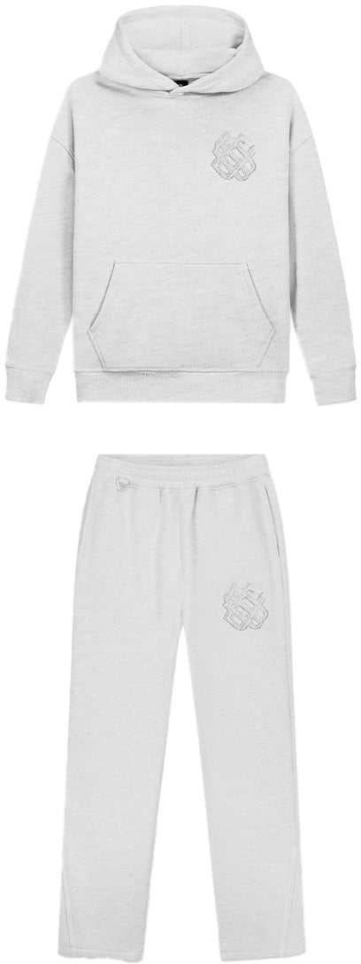 Black Bananas KIDS RIPPED MONOGRAM SWEATSUIT Lichtgrijs