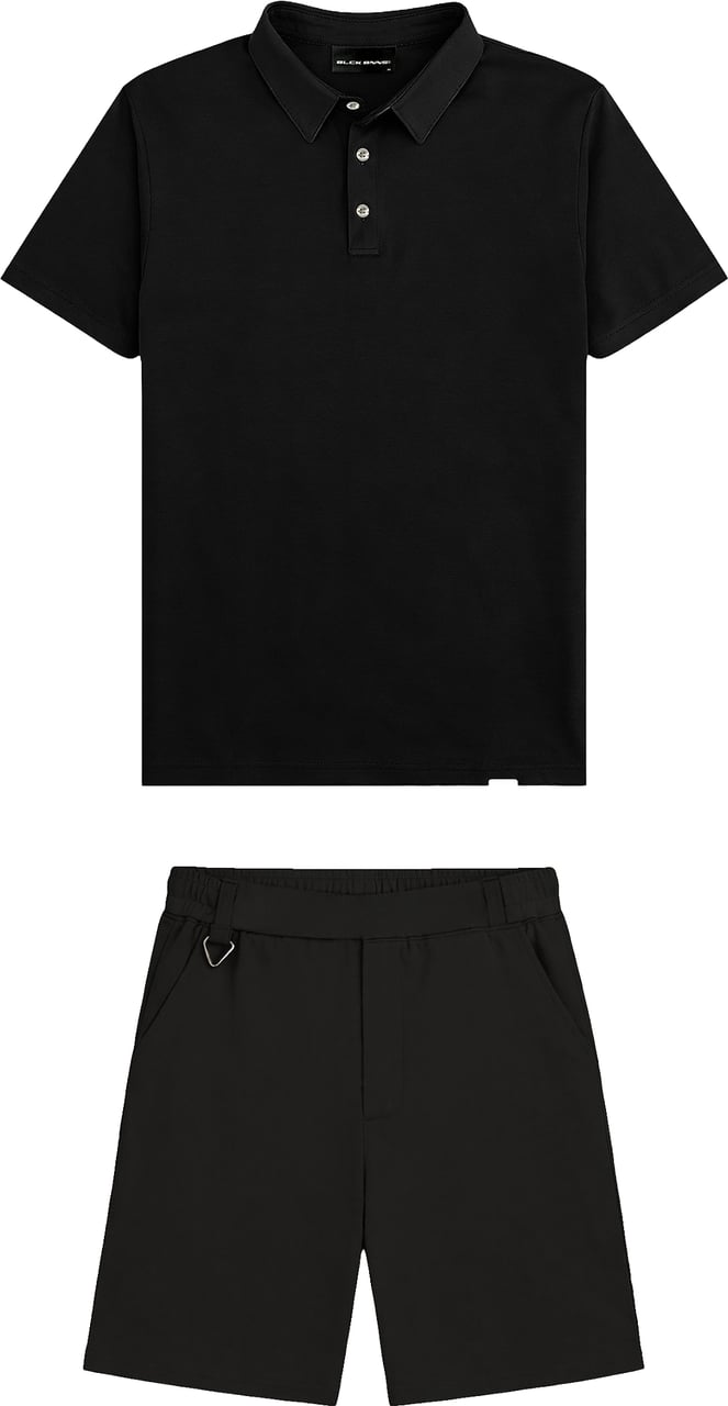 Black Bananas MERCERISED POLO TWINSET Zwart
