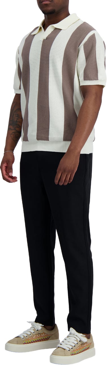 Black Bananas MESH KNIT POLO Taupe