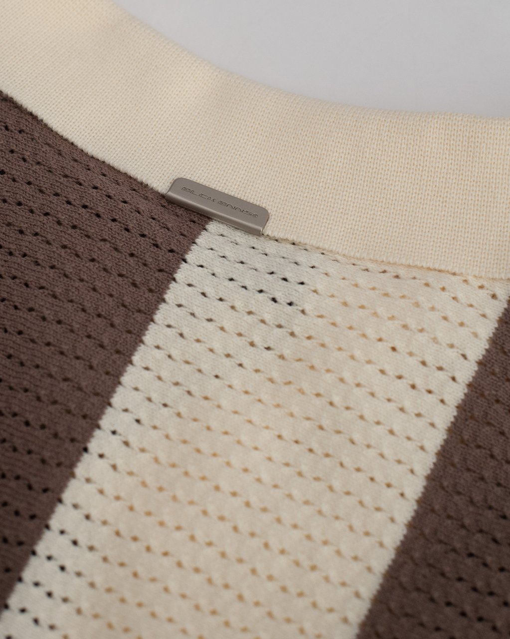 Black Bananas MESH KNIT POLO Taupe