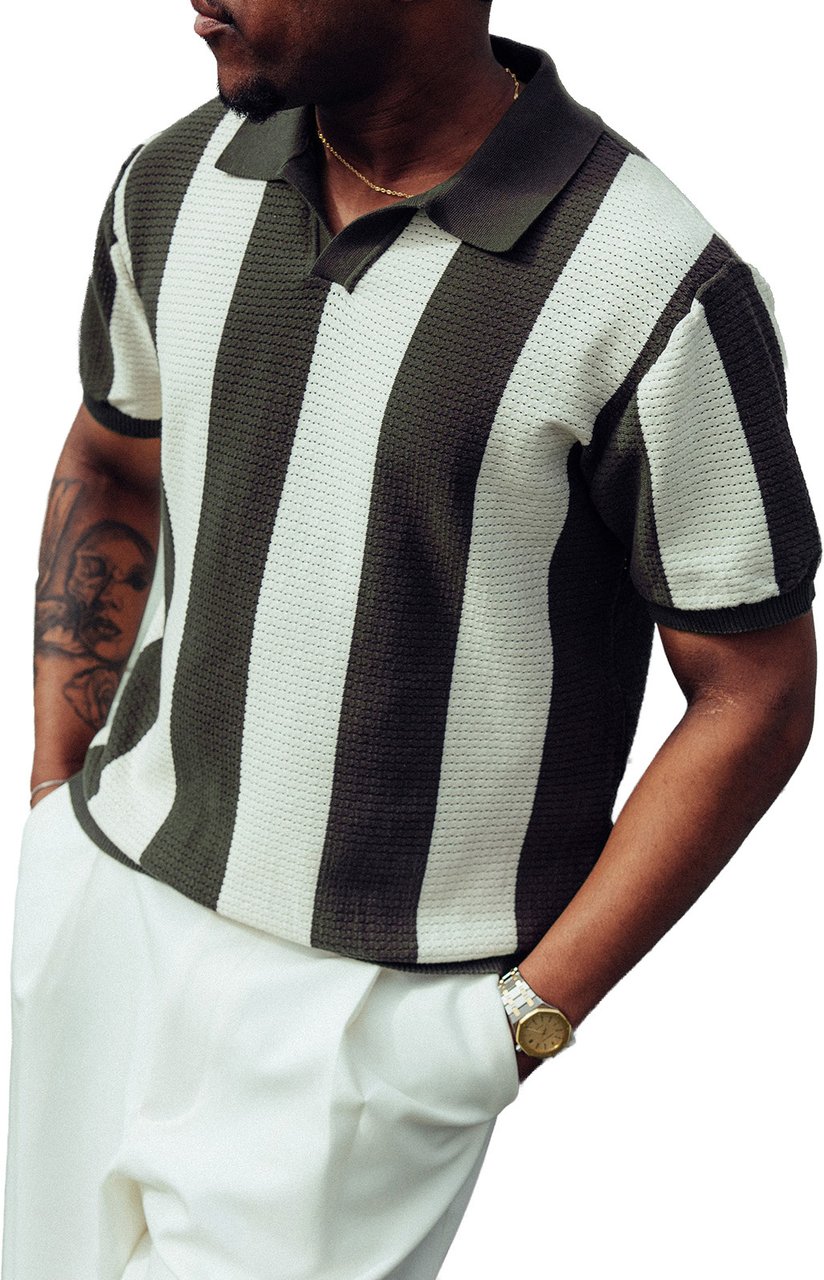 Black Bananas MESH KNIT POLO Groen