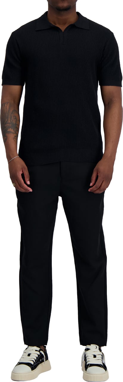 Black Bananas V KNIT POLO Zwart