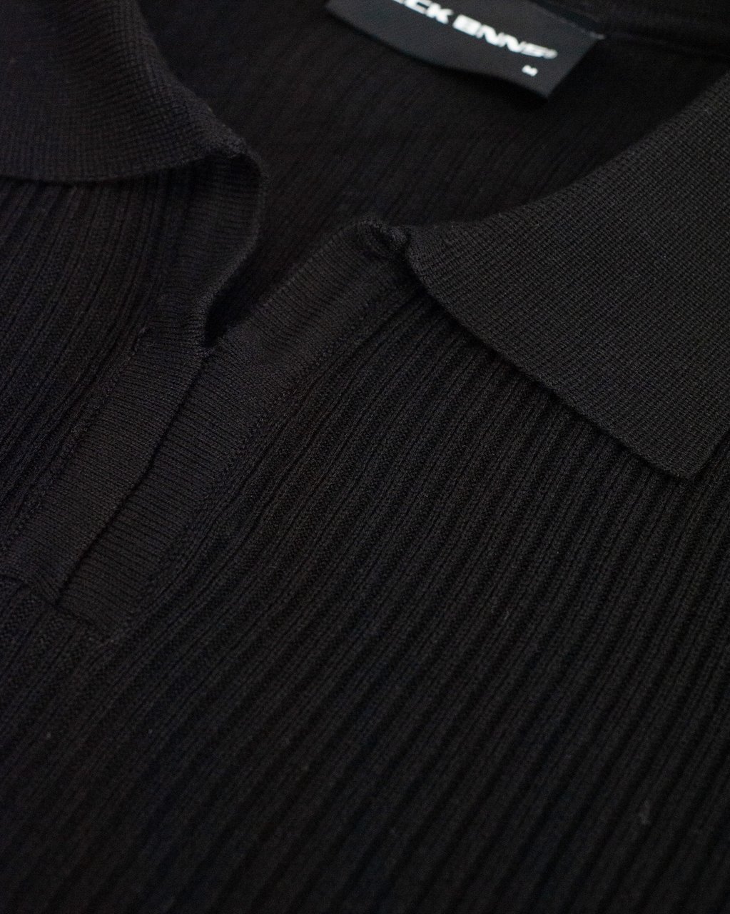 Black Bananas V KNIT POLO Zwart