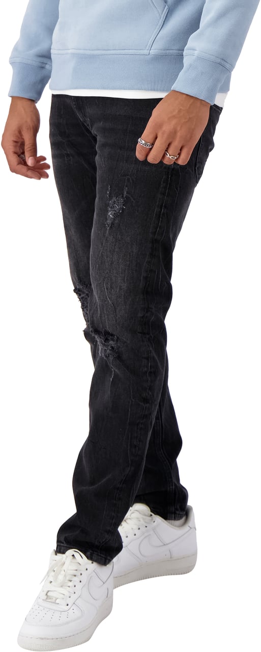 Black Bananas Destroyed Denim Zwart