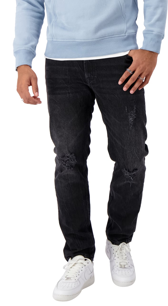 Black Bananas Destroyed Denim Zwart