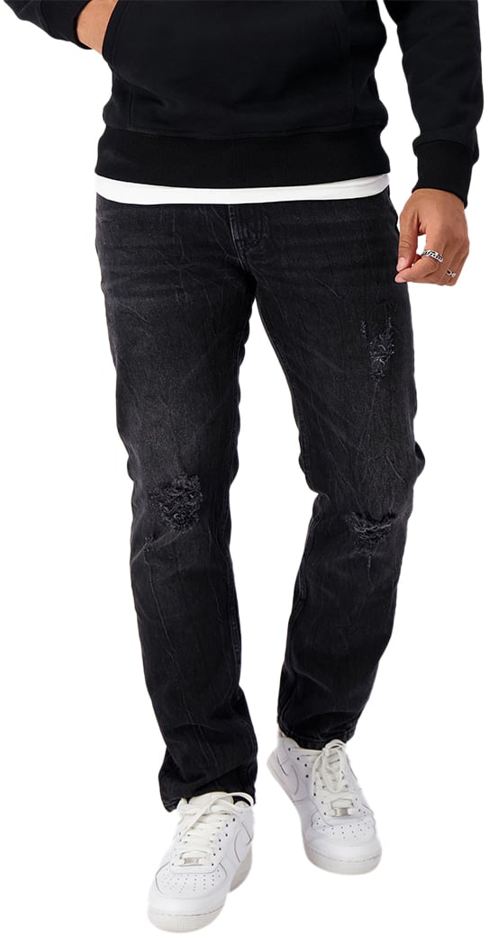 Black Bananas Destroyed Denim Zwart