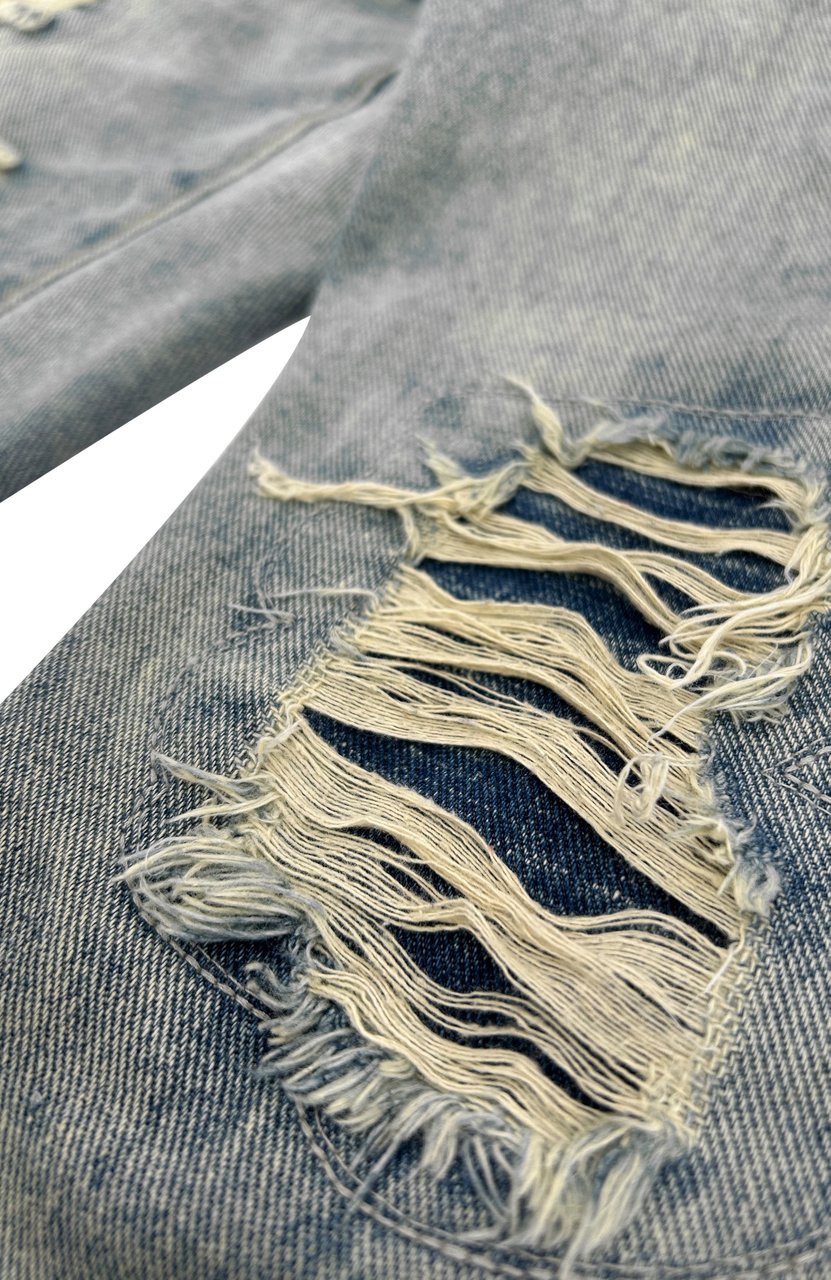 Black Bananas Distressed Denim Blauw