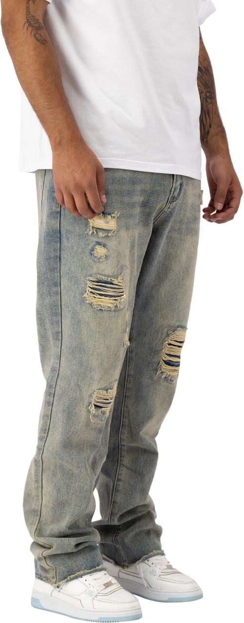 Black Bananas Distressed Denim Blauw