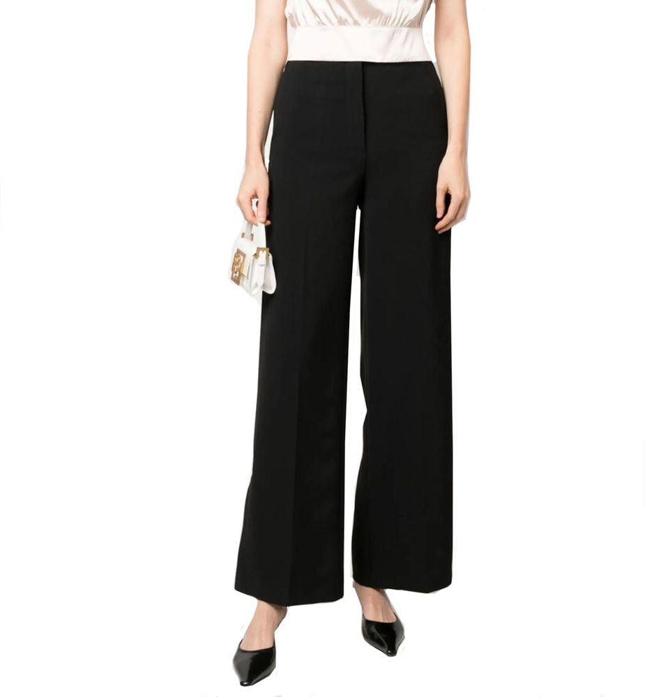 Blanca Vita BLANCA VITA Black Elastane Casual Pants Zwart