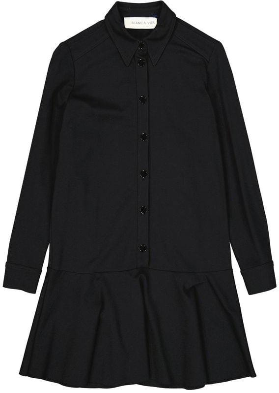 BLANCA VITA Black Elastane Casual Dress Zwart