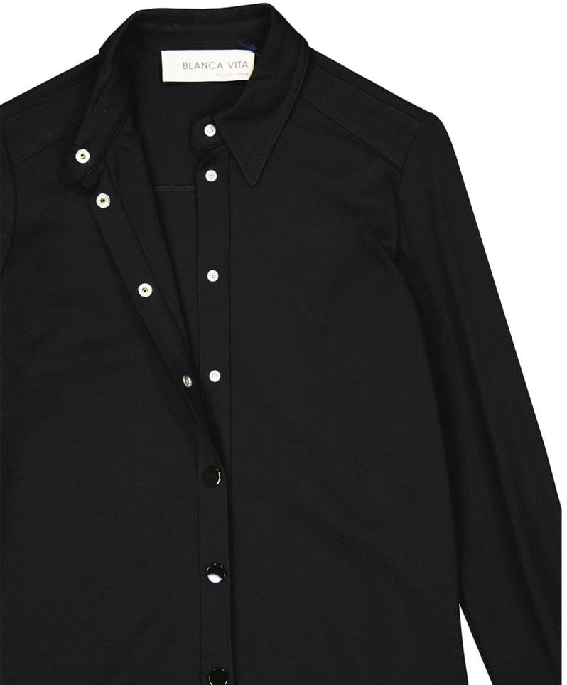 BLANCA VITA Black Elastane Casual Dress Zwart
