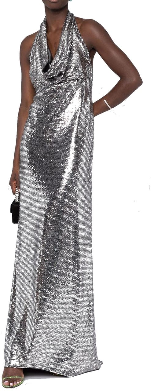 Blanca Vita Blanca Vita Sequin-Embellished Long Dress Zilver