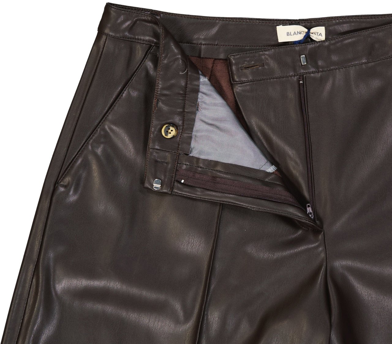 Blanca Vita Blanca Vita Faux Leather Shorts Bruin