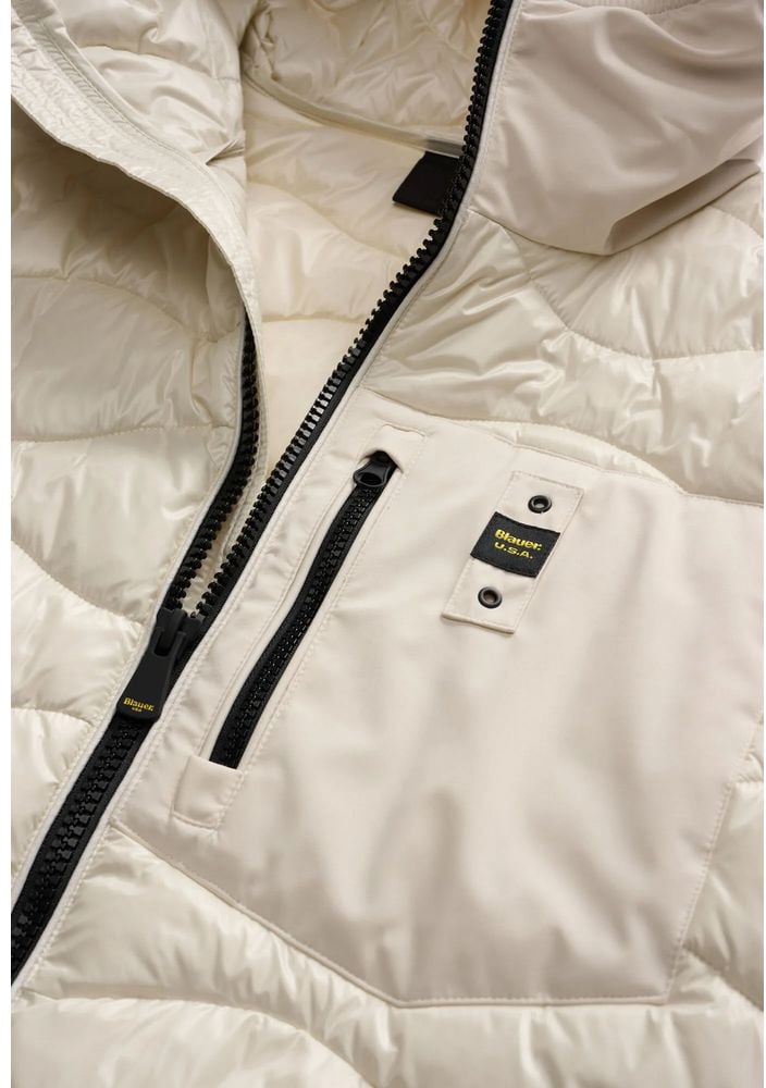 Blauer White Polyamide Shell Jacket Wit