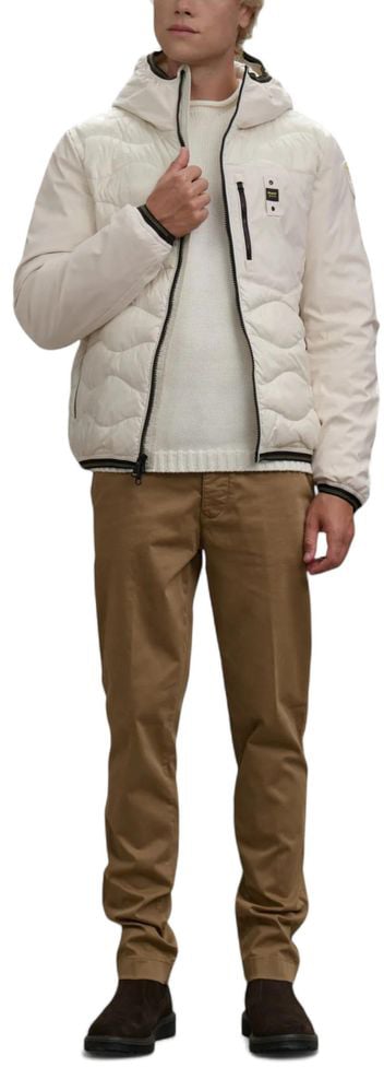 Blauer White Polyamide Shell Jacket Wit