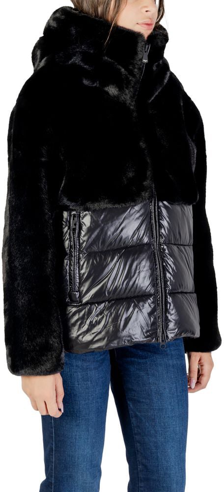 Blauer Black Polyester Coat Zwart