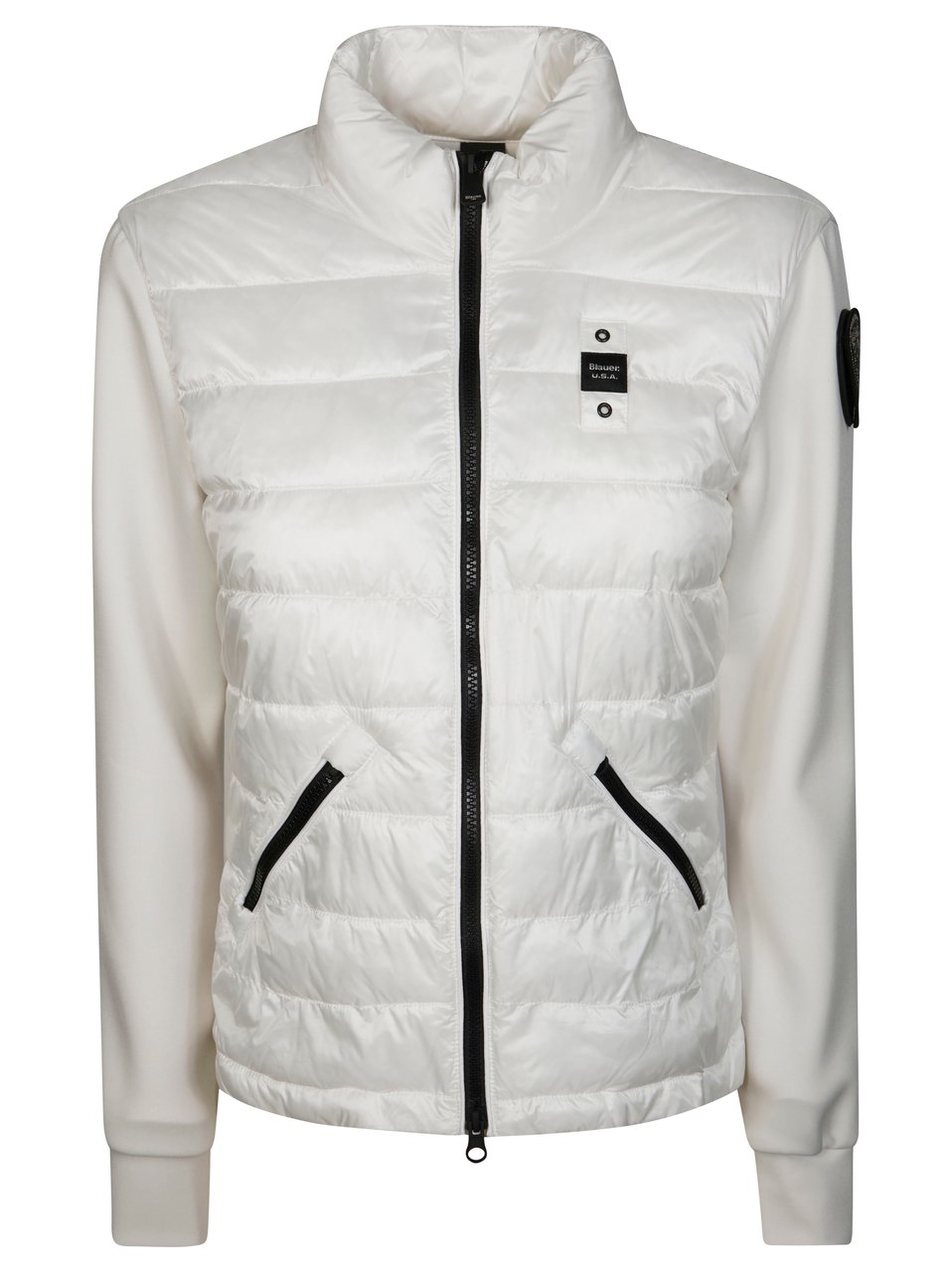 Blauer White Biker Ny Quilted Panel Jacket Wit