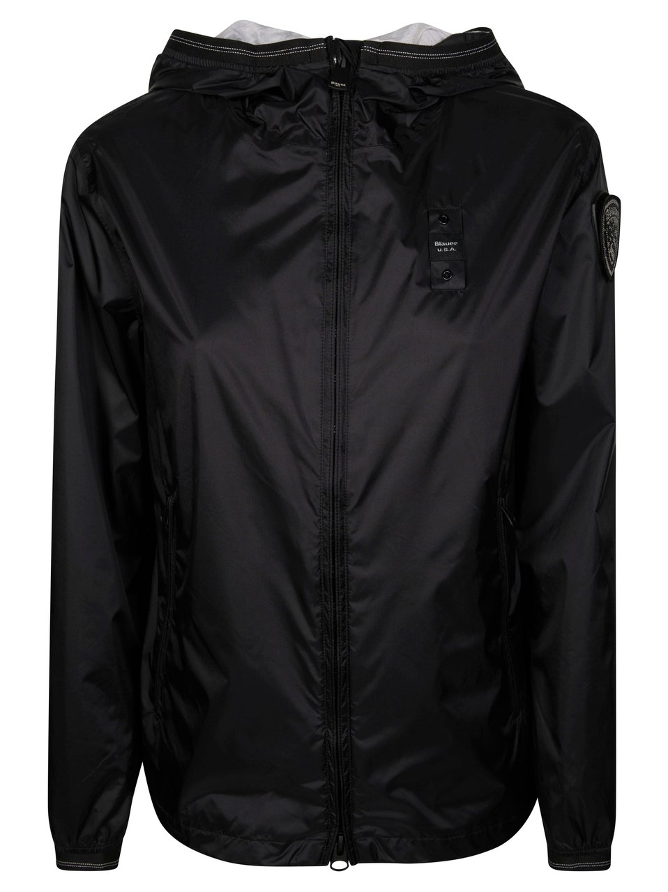 Blauer Kway Lightweight Hooded Logo Jacket Zwart