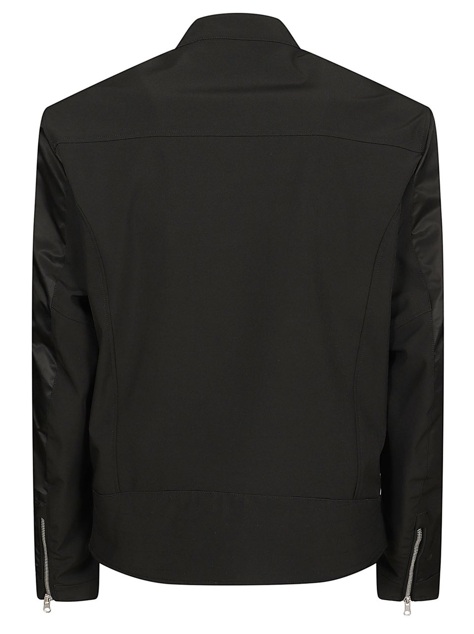 Blauer Mid-Season Black Jacket With Zippered Cuffs And Minimalist Design Zwart
