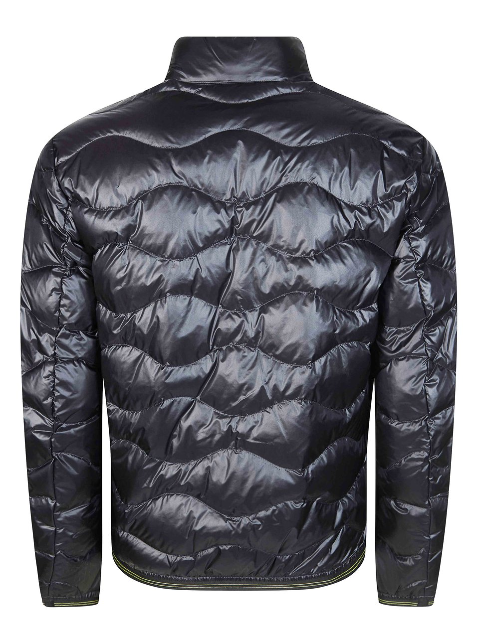 Blauer Trapuntato Basic Glossy Horizontal Quilted Jacket Zwart