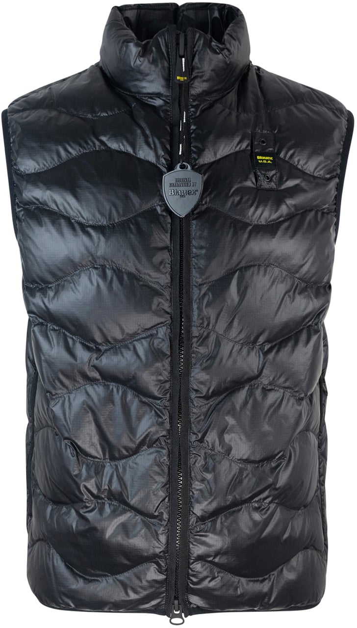 Blauer Jackets Nero Interno Beige Naturale Zwart