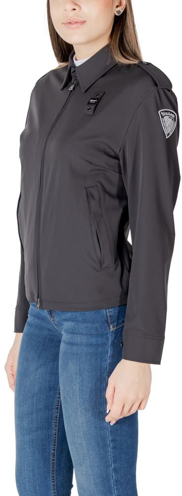 Blauer Black Polyamide Biker Jacket Zwart