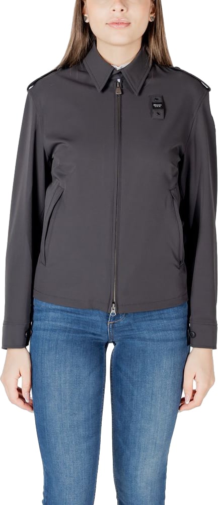 Blauer Black Polyamide Biker Jacket Zwart