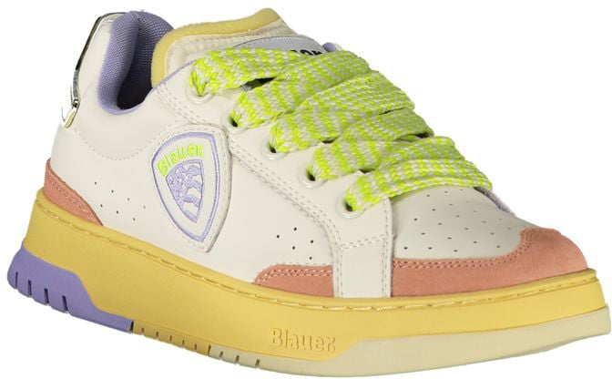 Blauer White Polyurethane Women Sneaker Wit