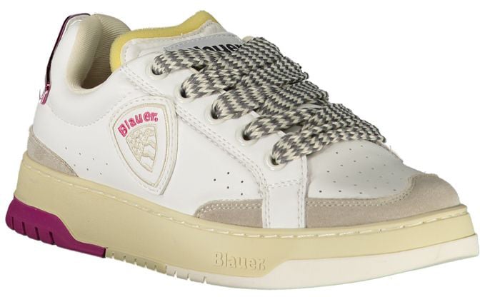 Blauer White Polyurethane Women Sneaker Wit