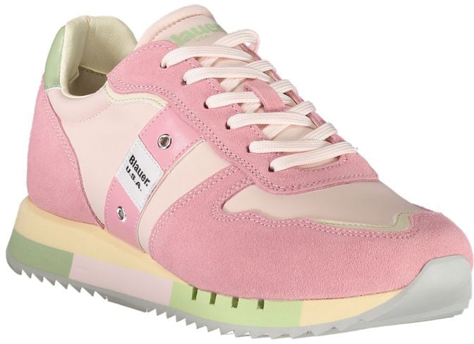 Blauer Rosa Polyurethane Women Sneaker Roze