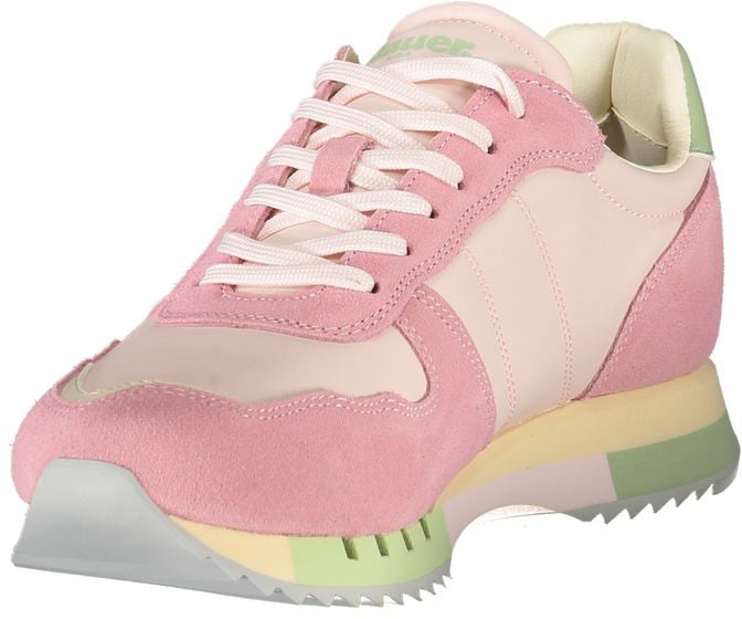 Blauer Rosa Polyurethane Women Sneaker Roze