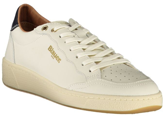 Blauer White Leather Women Sneaker Wit