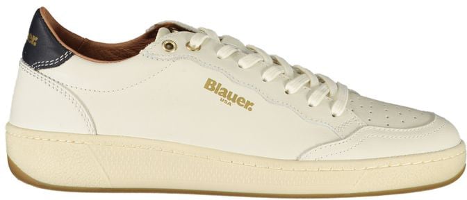 Blauer White Leather Women Sneaker Wit
