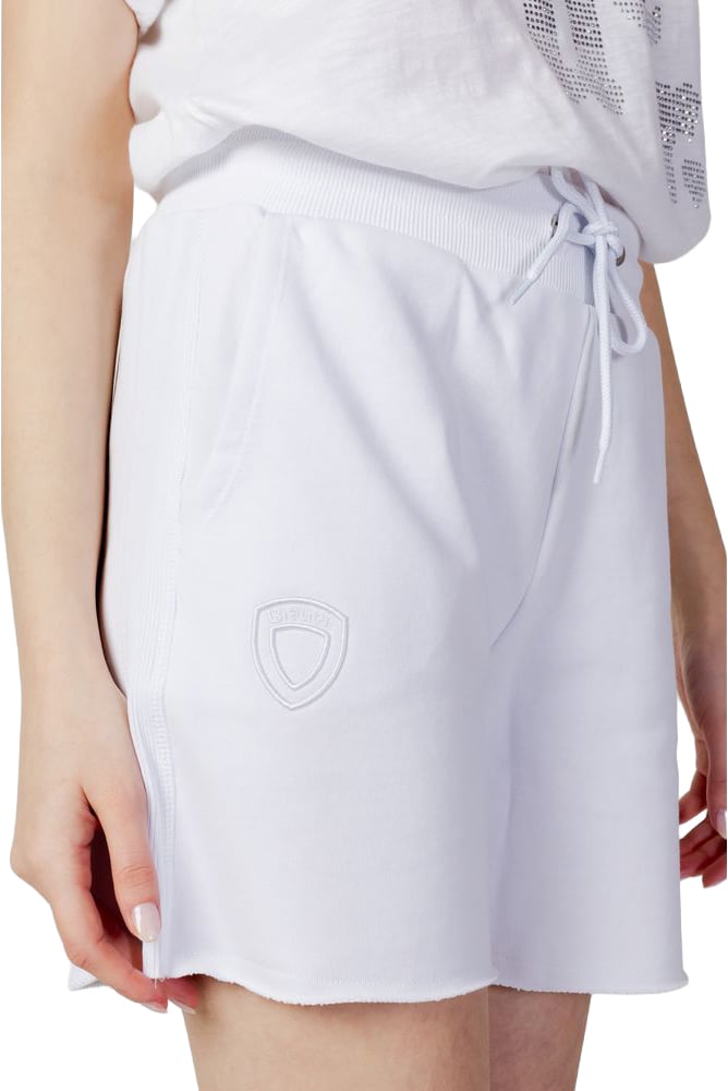 Blauer White Cotton Shorts Wit