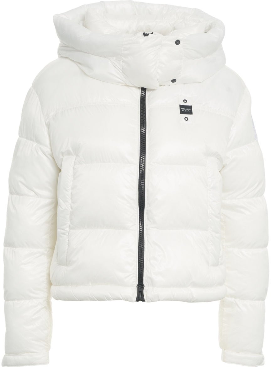Blauer Quilted puffer Wit