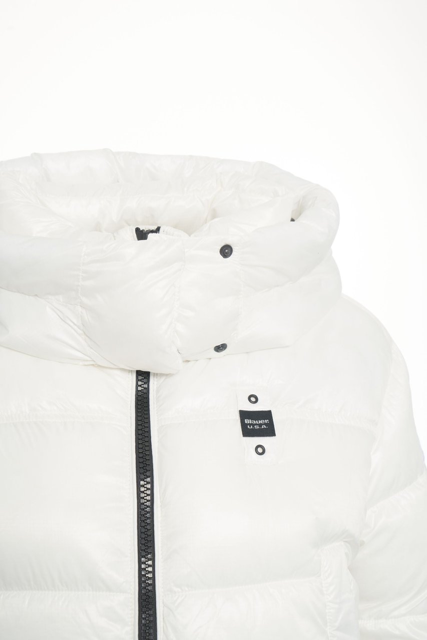 Blauer Quilted puffer Wit