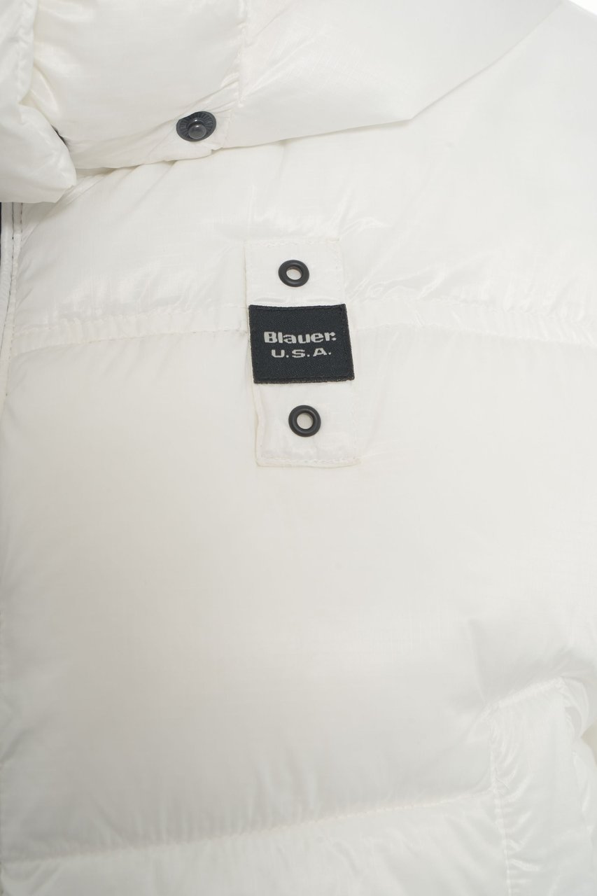 Blauer Quilted puffer Wit