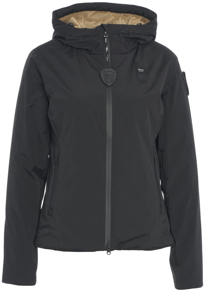 Blauer Giacca con cappuccio 'Erie' Zwart