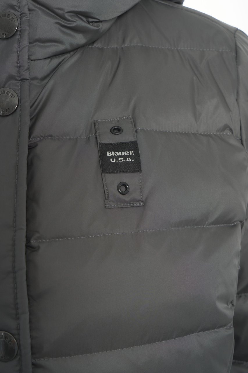 Blauer Puffer coat Beige