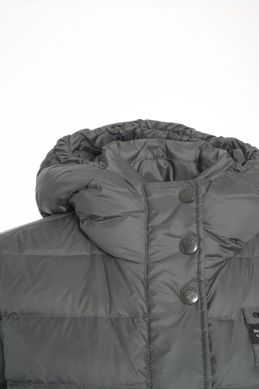 Blauer Puffer coat Beige
