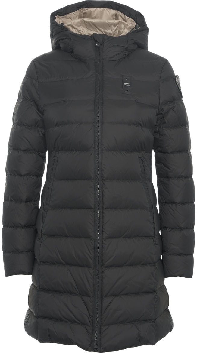 Blauer Quilted puffer Zwart