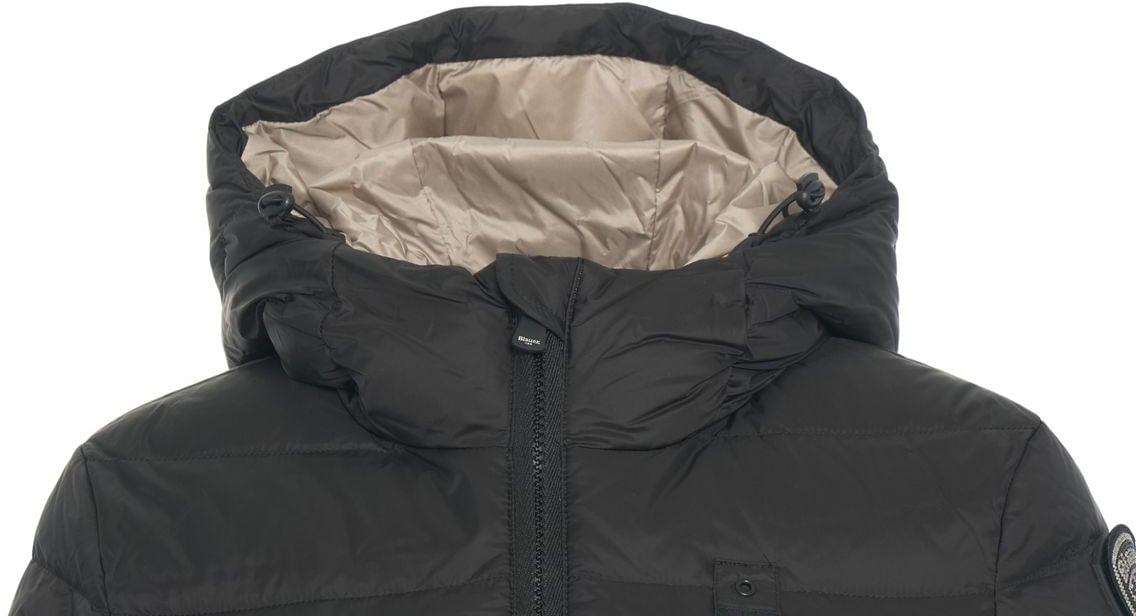 Blauer Quilted puffer Zwart