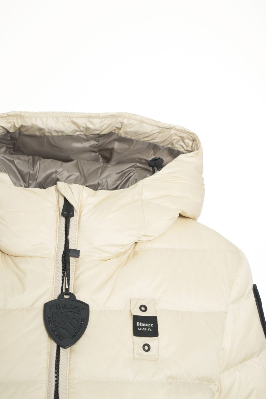 Blauer Quilted puffer 'Agnes' Wit