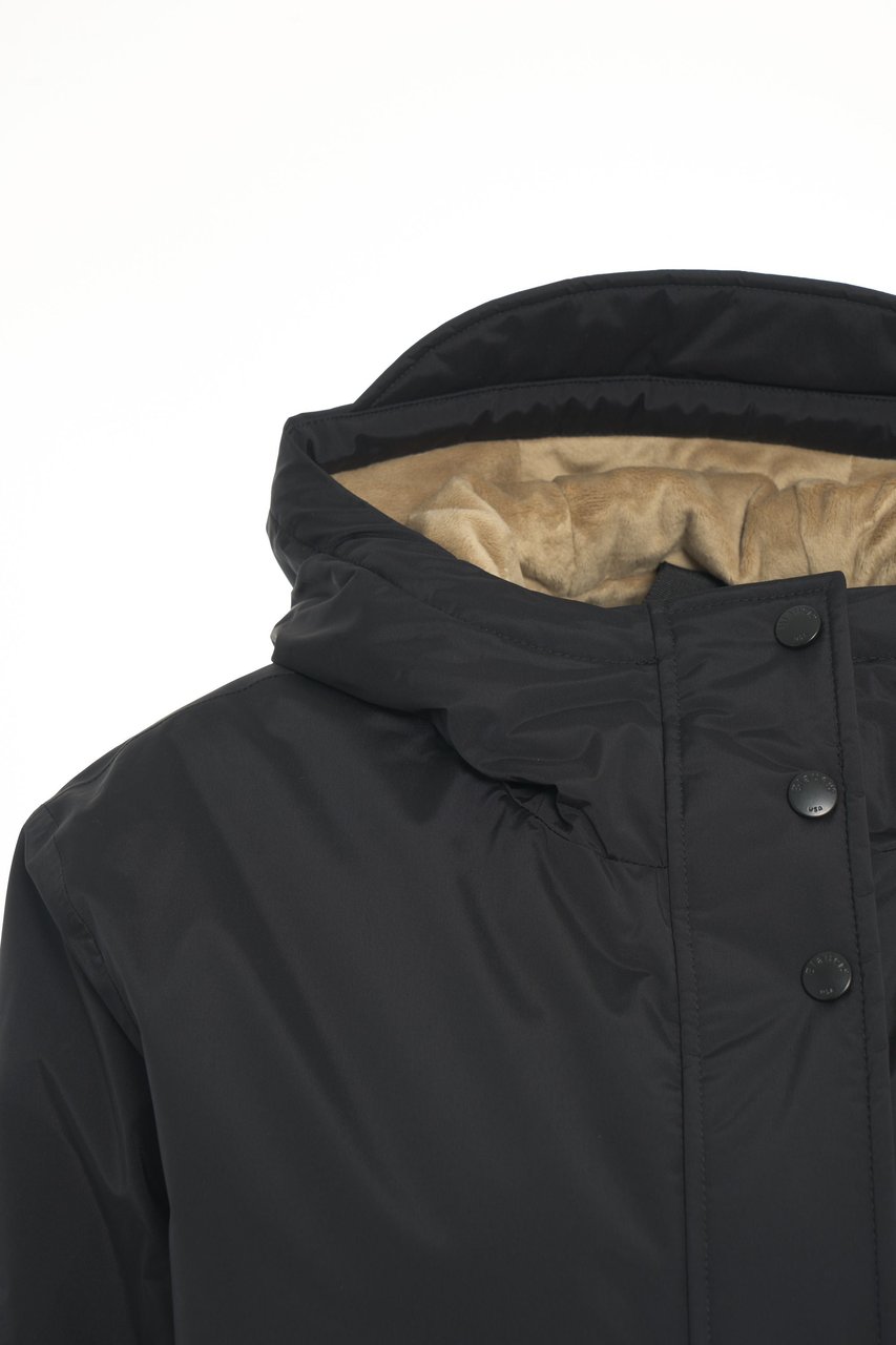 Blauer Parka with hood Zwart