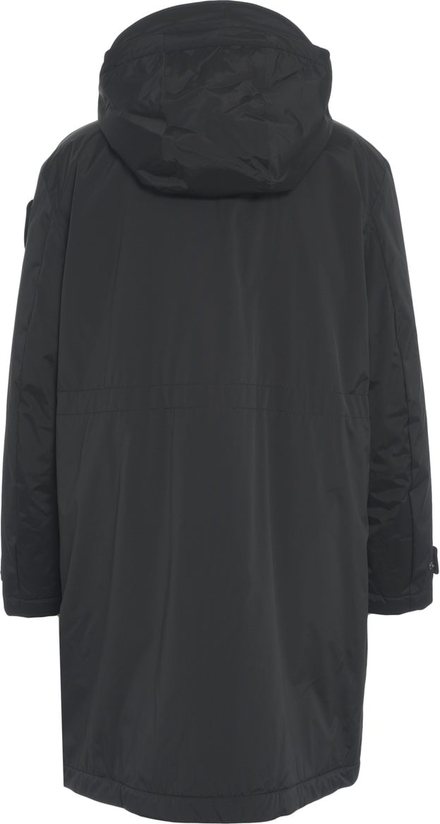 Blauer Parka with hood Zwart